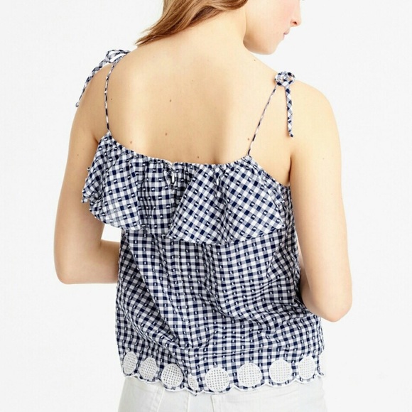 J.CREW Gingham Sleeveless Tie Top - Picture 3 of 11